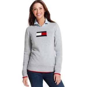 Tommy Hilfiger Gray Logo Sweater | M